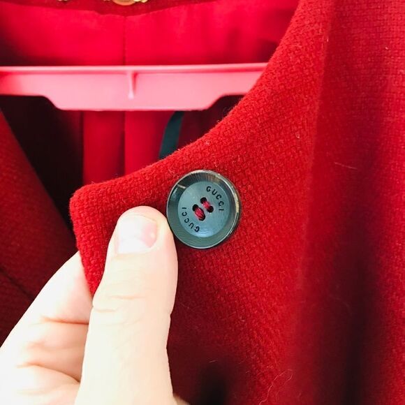 Gucci | red wool belted coat in red | Size XL - Picture 4 of 16